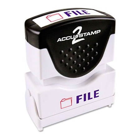 Cosco Accustamp2 Shutter Stamp with Microban, Red/Blue, FILE, 1 5/8 x 1/2 35534